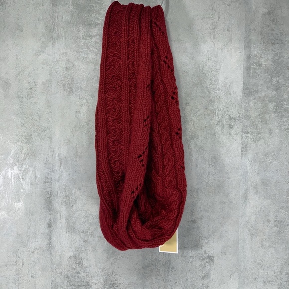 Michael Kors Luxe Maroon Pointelle Cable Knit Infi - Picture 2 of 9